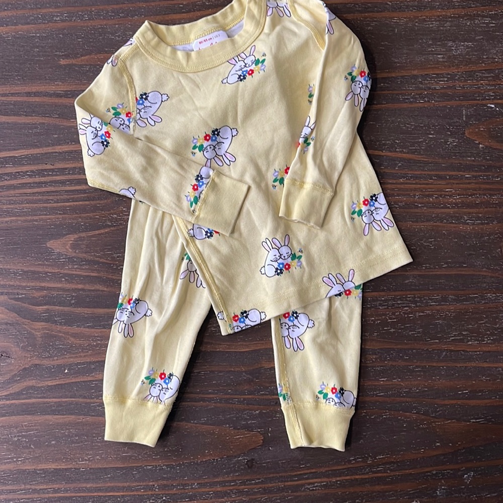 Girls Hanna Andersson Pajamas Yellow bunnies